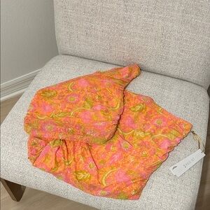 BRAND NEW House of Harlow Floral Pink and Orange One Shoulder and Midi Skirt Set